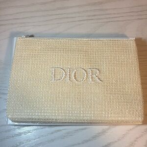 Dior Beauty Raffia Straw Large Clutch Beach Vacay Woven Beige Bag